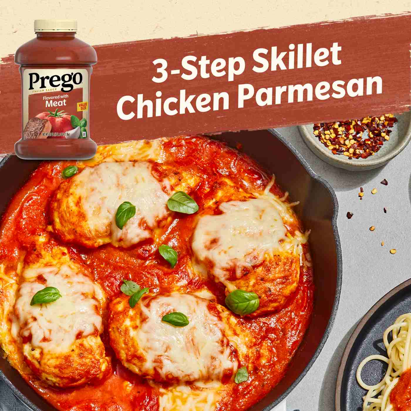 Prego Flavored With Meat Pasta Sauce; image 9 of 9