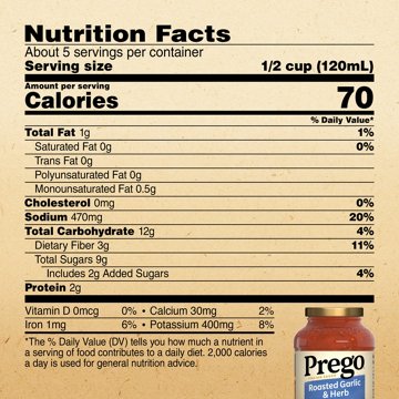 Prego Roasted Garlic & Herb Pasta Sauce, 24 oz