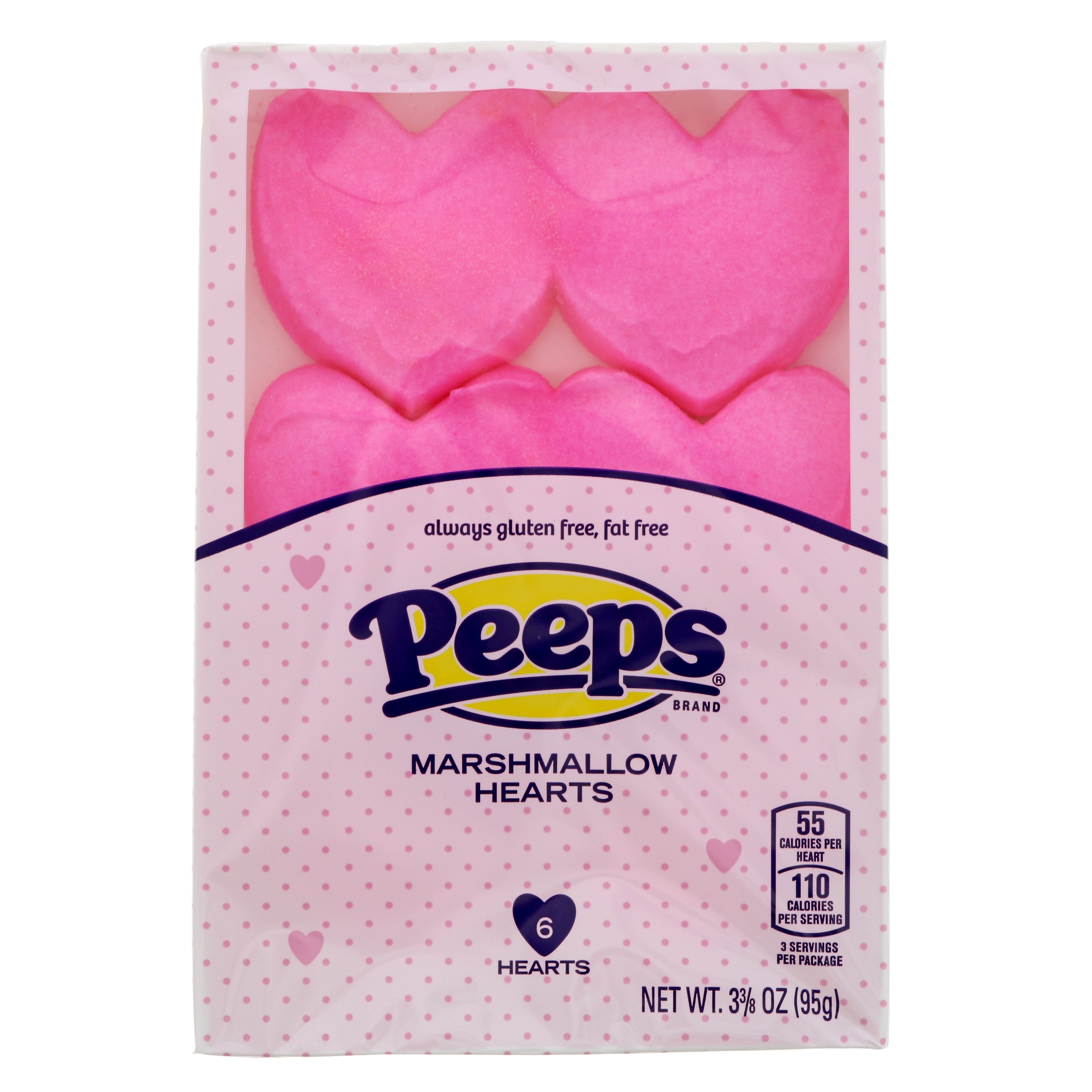 Peeps Pink Marshmallow Valentine's Candy Hearts, 6 ct | Central