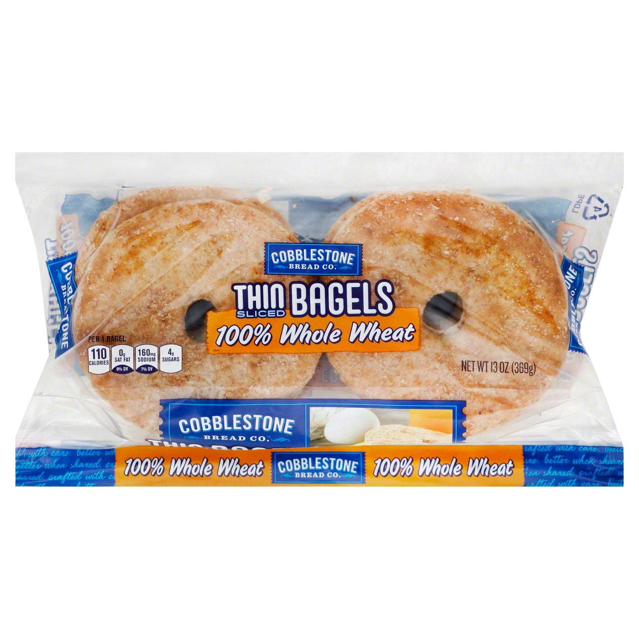 Cobblestone Bread Co. Whole Wheat Thin Bagels Shop Bread at HEB