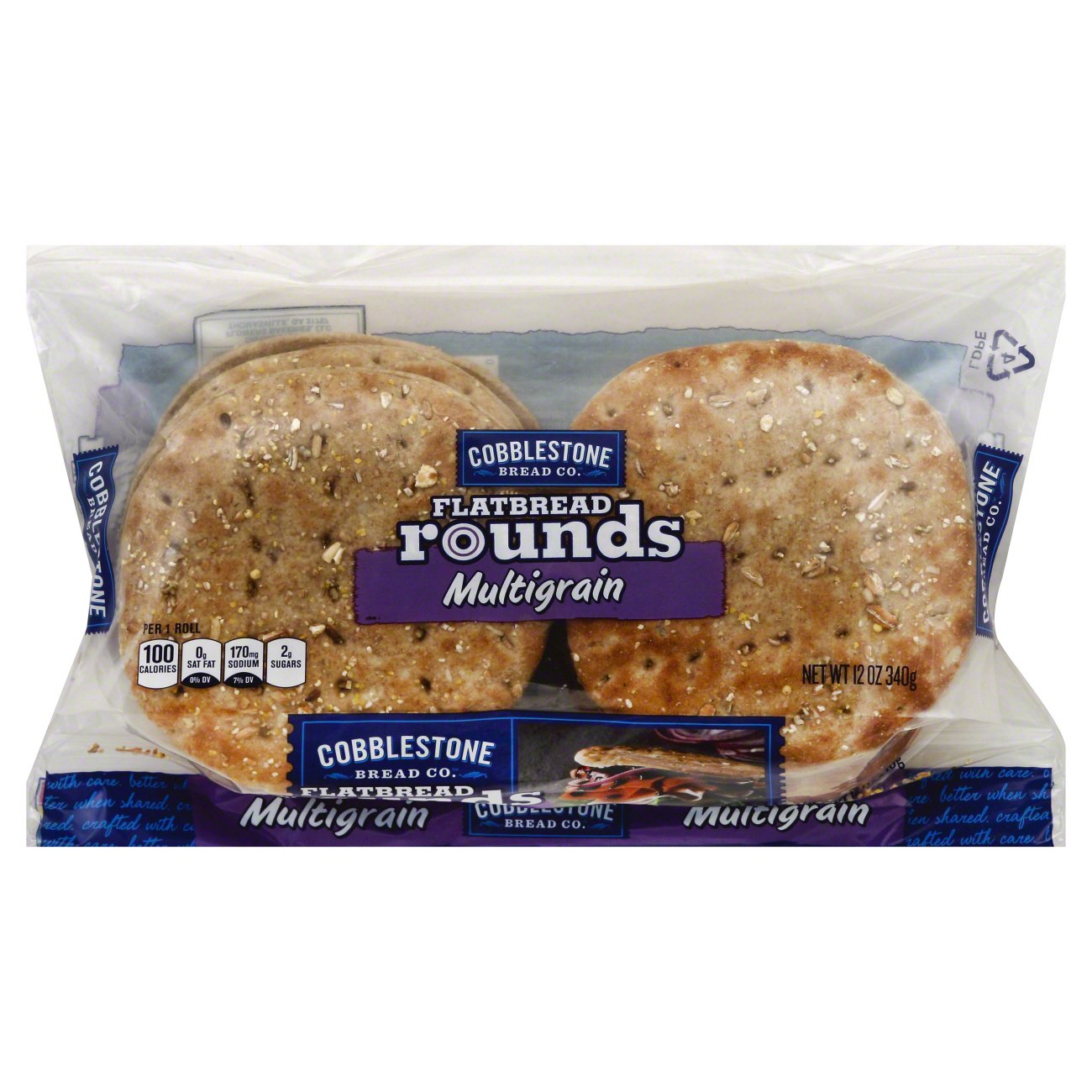 Cobblestone Bread Co. Multigrain Flatbread Rounds Shop Pitas
