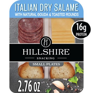Hillshire Snacking Protein Small Plates - Italian Dry Salame, Gouda Cheese & Toasted Rounds, 2.76 oz