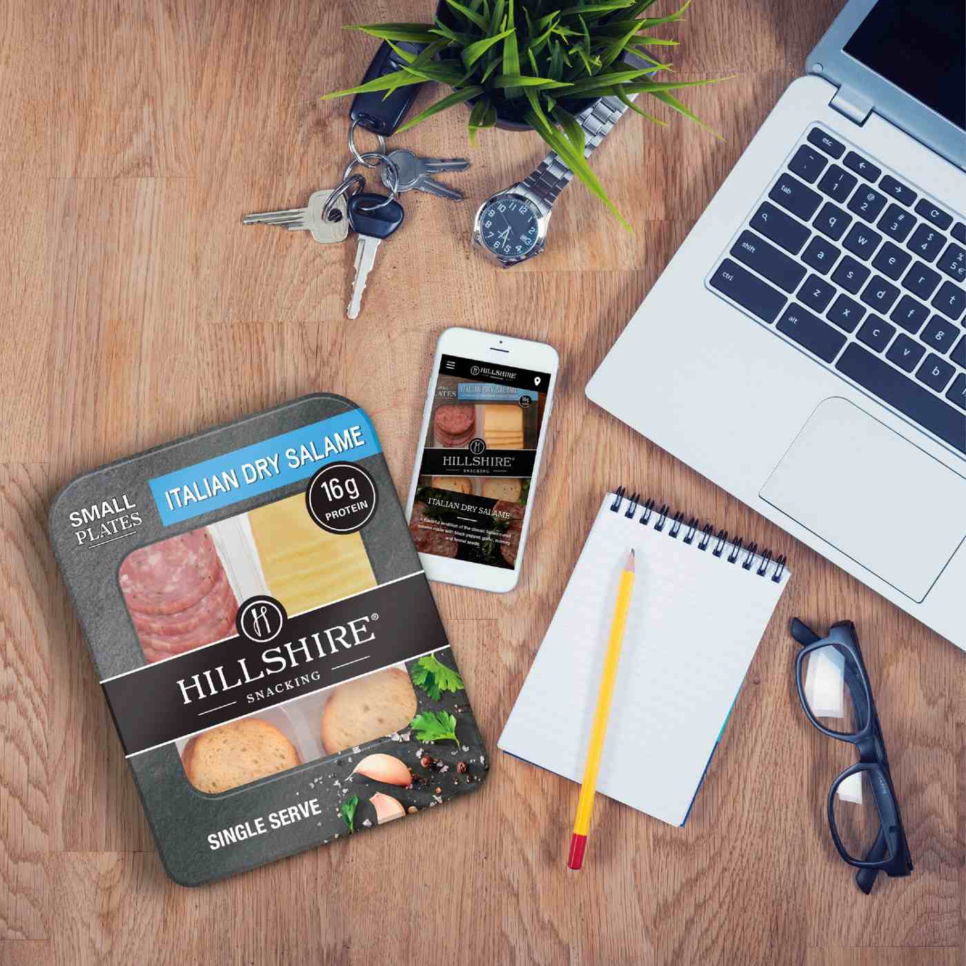 Hillshire Snacking Protein Small Plates - Italian Dry Salame, Gouda Cheese & Toasted Rounds; image 3 of 4