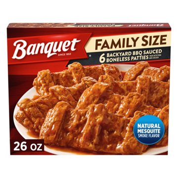 Banquet Family Size Backyard BBQ Boneless Patties Frozen Meal