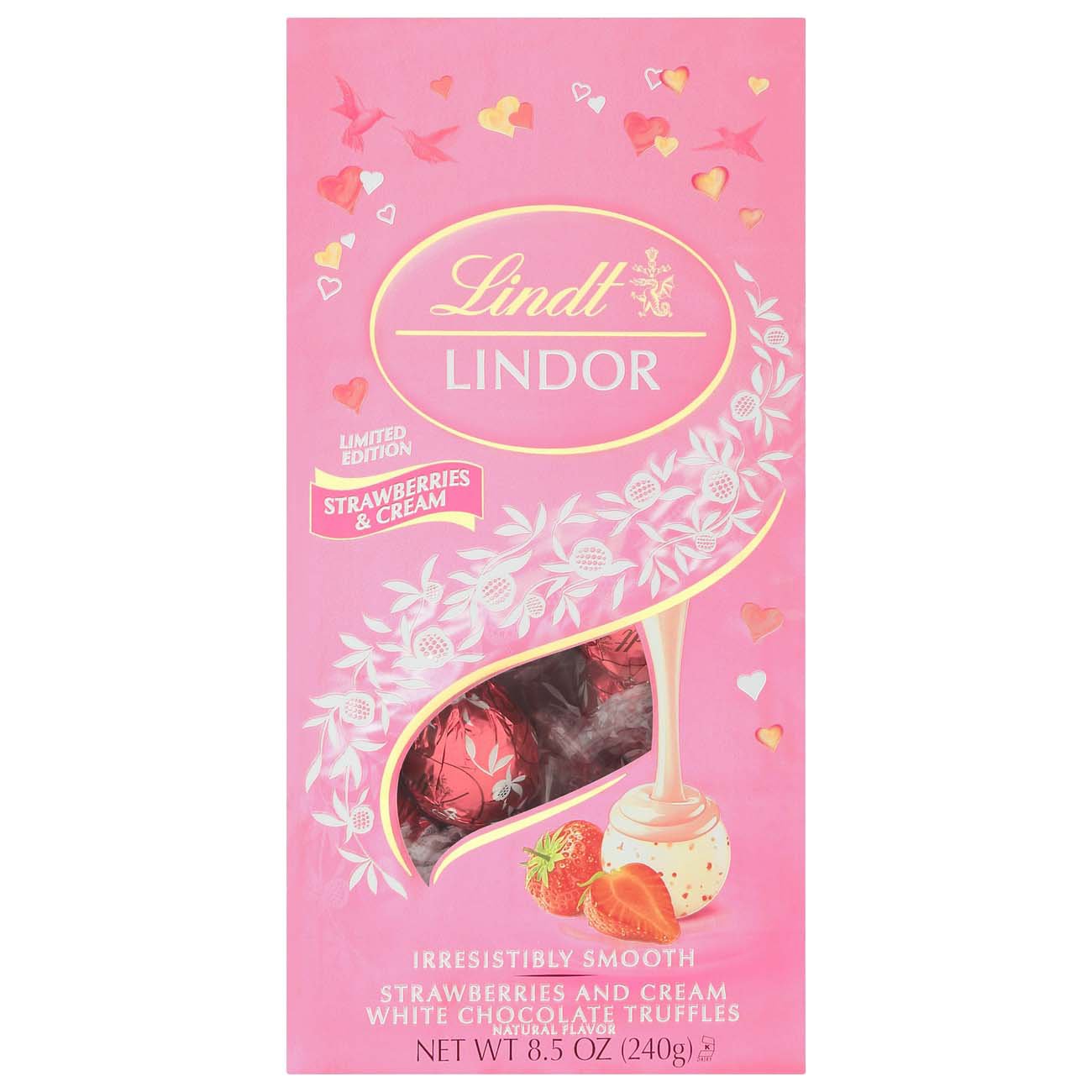 Lindt Lindor Strawberries And Cream White Chocolate Truffles Valentine Candy Shop Candy At H E B 8934