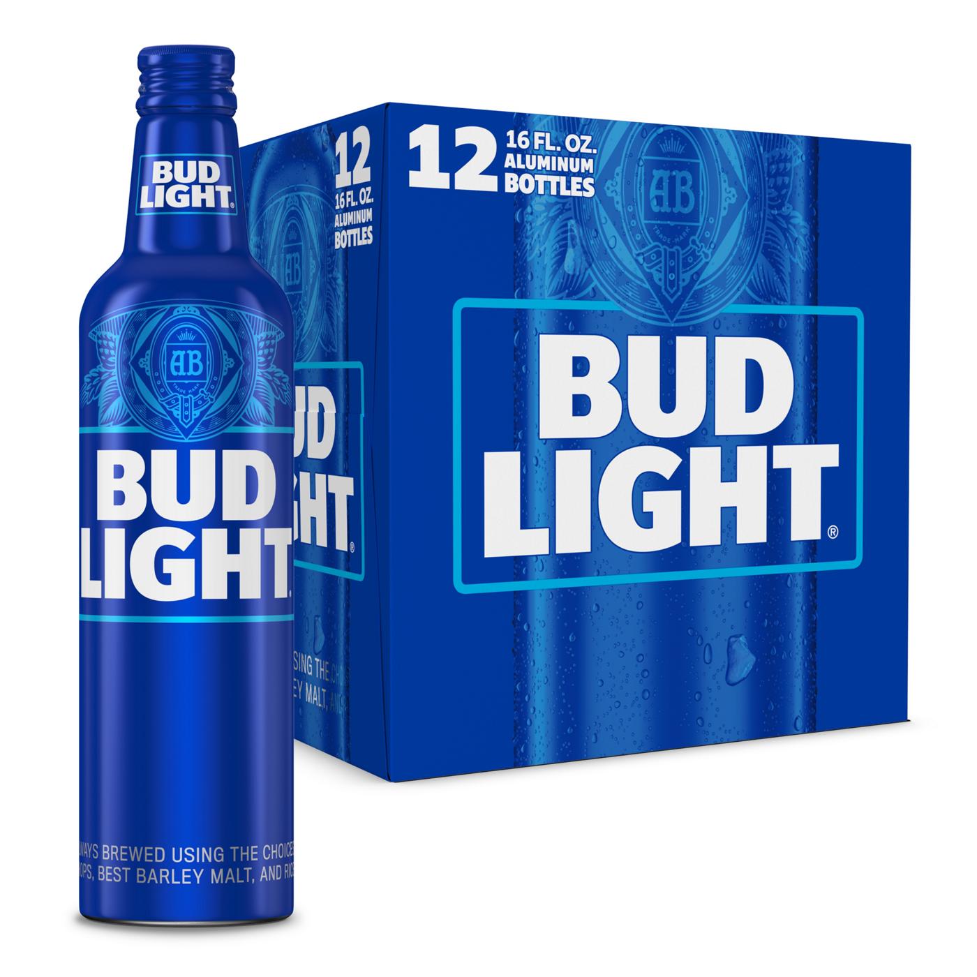 Bud Light Lager Beer Aluminum Bottles, 12 pack; image 1 of 7