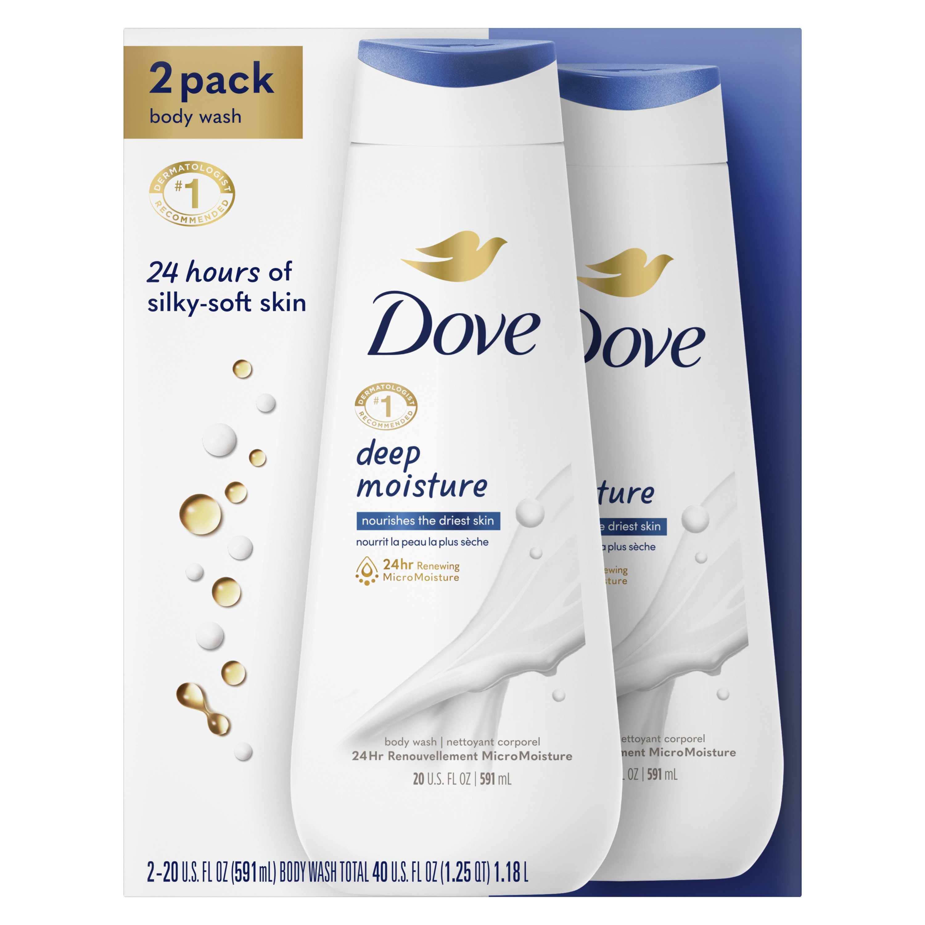 Dove Deep Moisture Body Wash Twin Pack Shop Body Wash at HEB