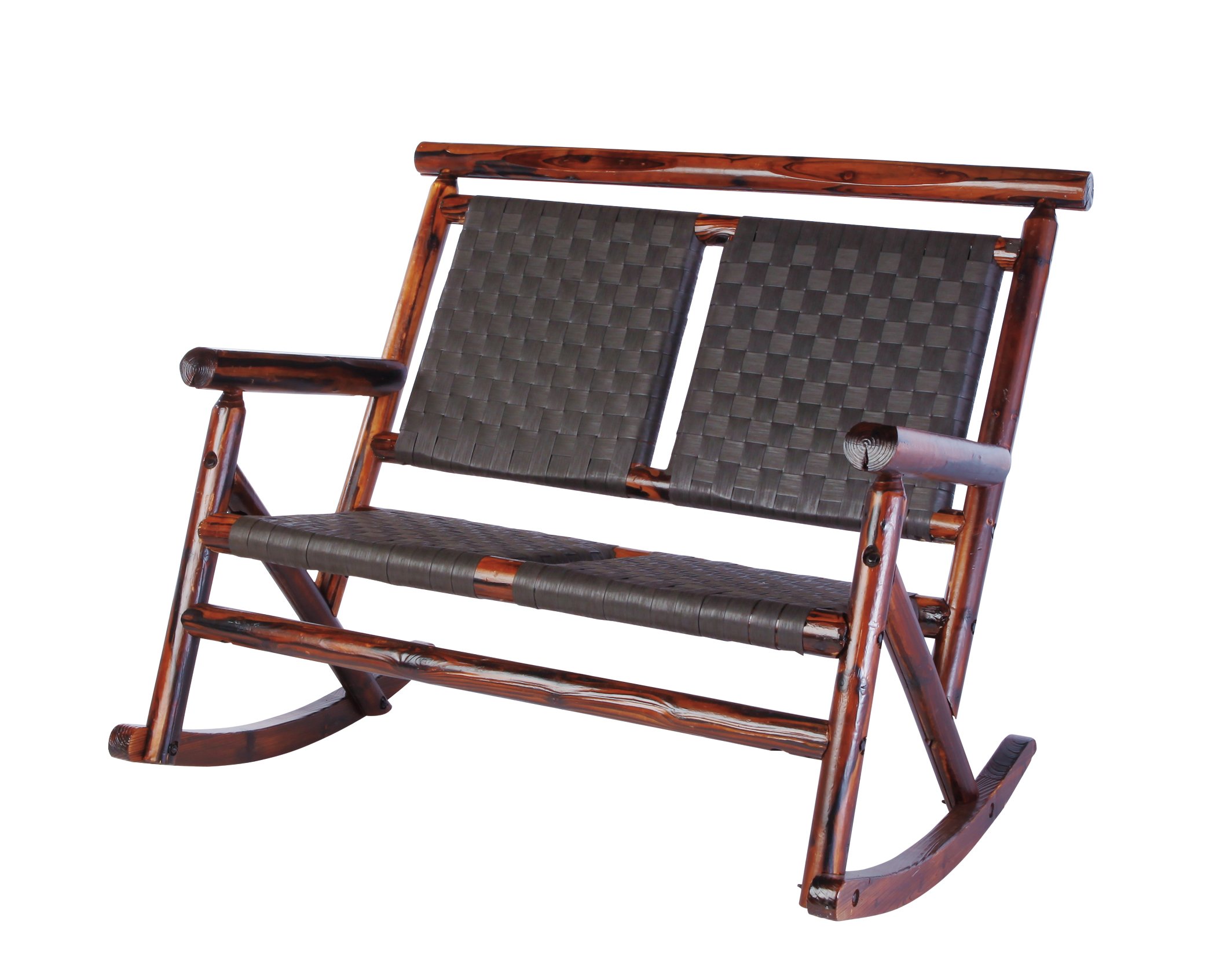 United General Supply Char Log Ranch Series Double Rocker Shop Chairs