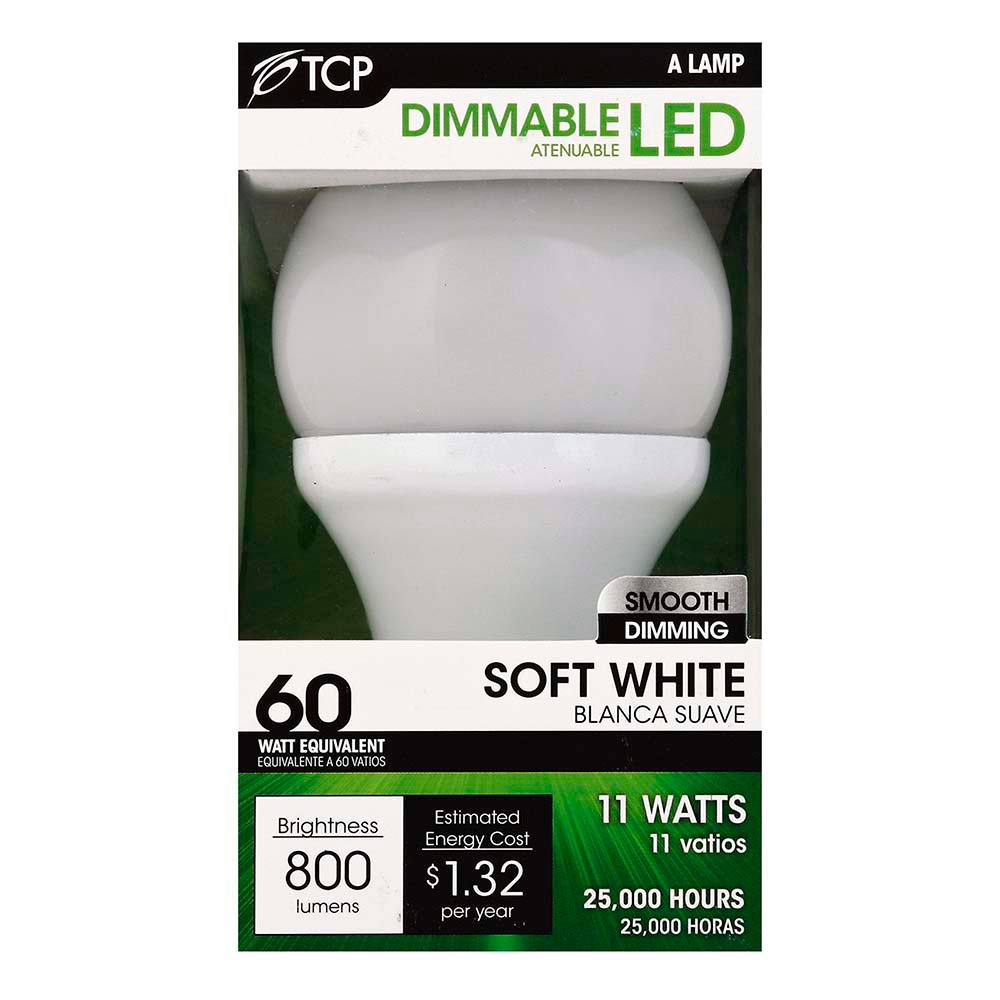 TCP A Lamp 60-Watt Soft White Dimmable LED Light Bulb - Shop Light ...