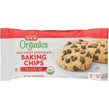 H-E-B Organics 55% Cacao Semi-Sweet Chocolate Baking Chips, 10 oz