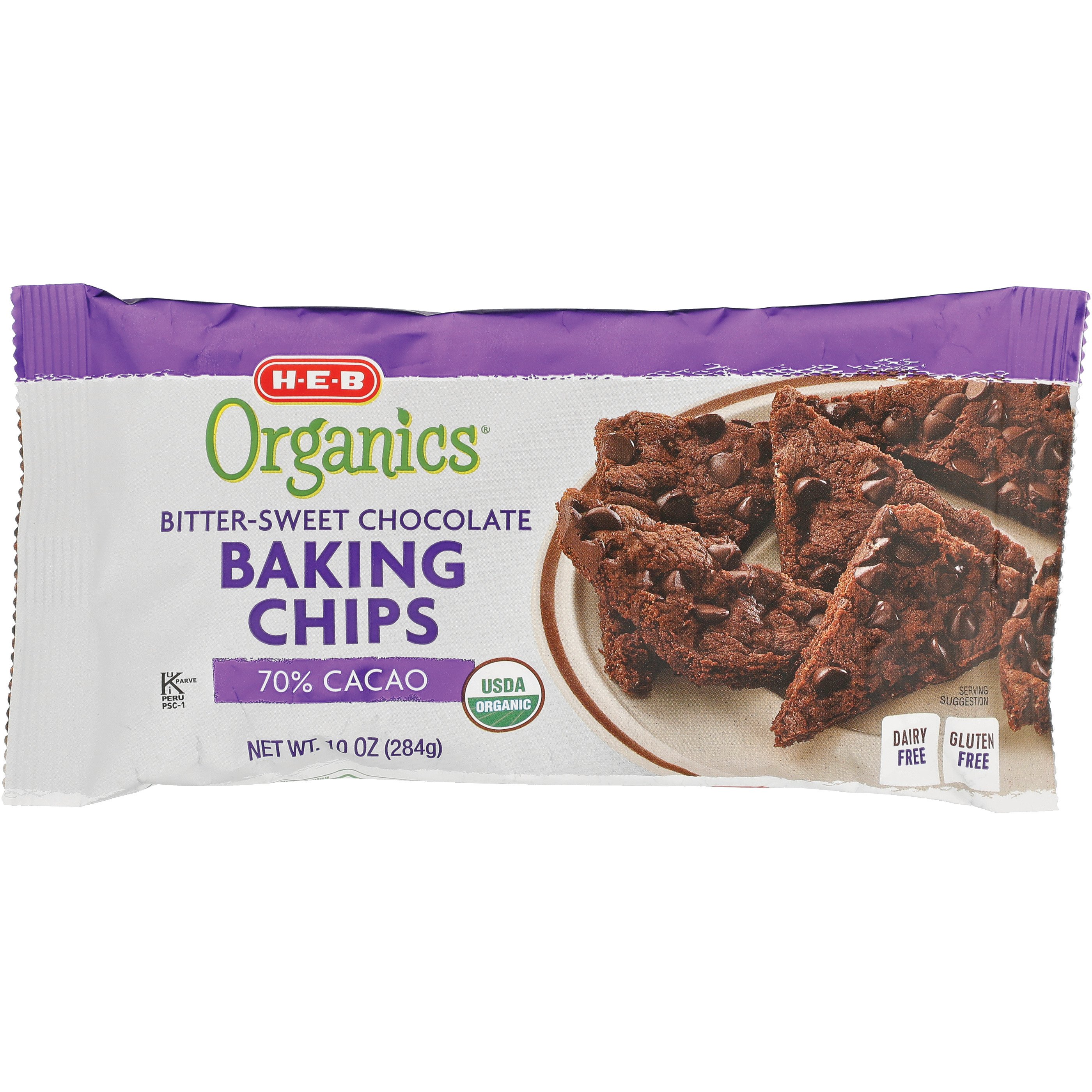 HEB Organics 70 Cacao BitterSweet Chocolate Baking Chips Shop