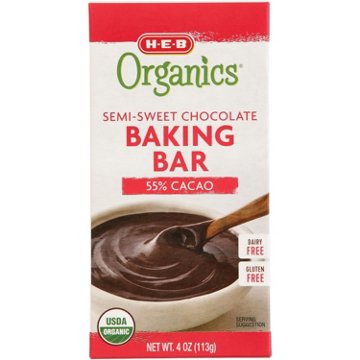 H-E-B Organics 55% Cacao Semi-Sweet Chocolate Baking Bar, 4 oz