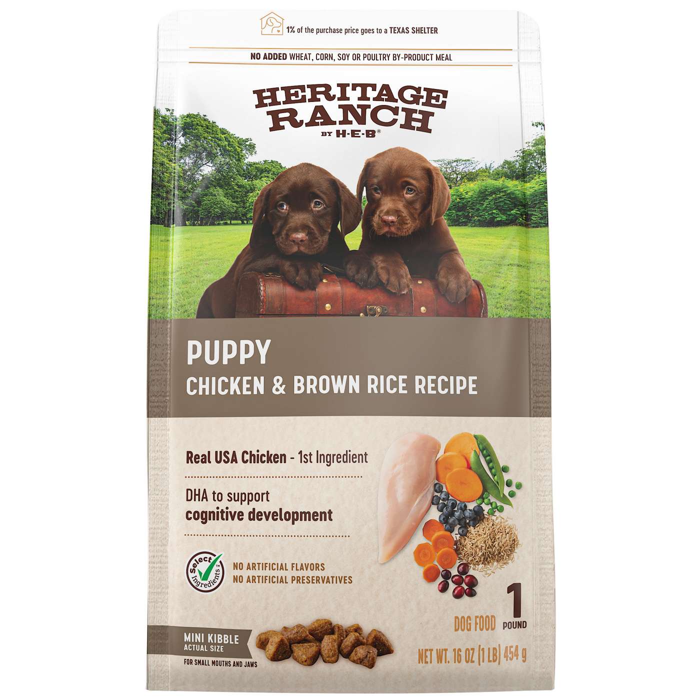 Heritage Ranch by H-E-B Puppy Dry Dog Food - Chicken & Brown Rice; image 1 of 2