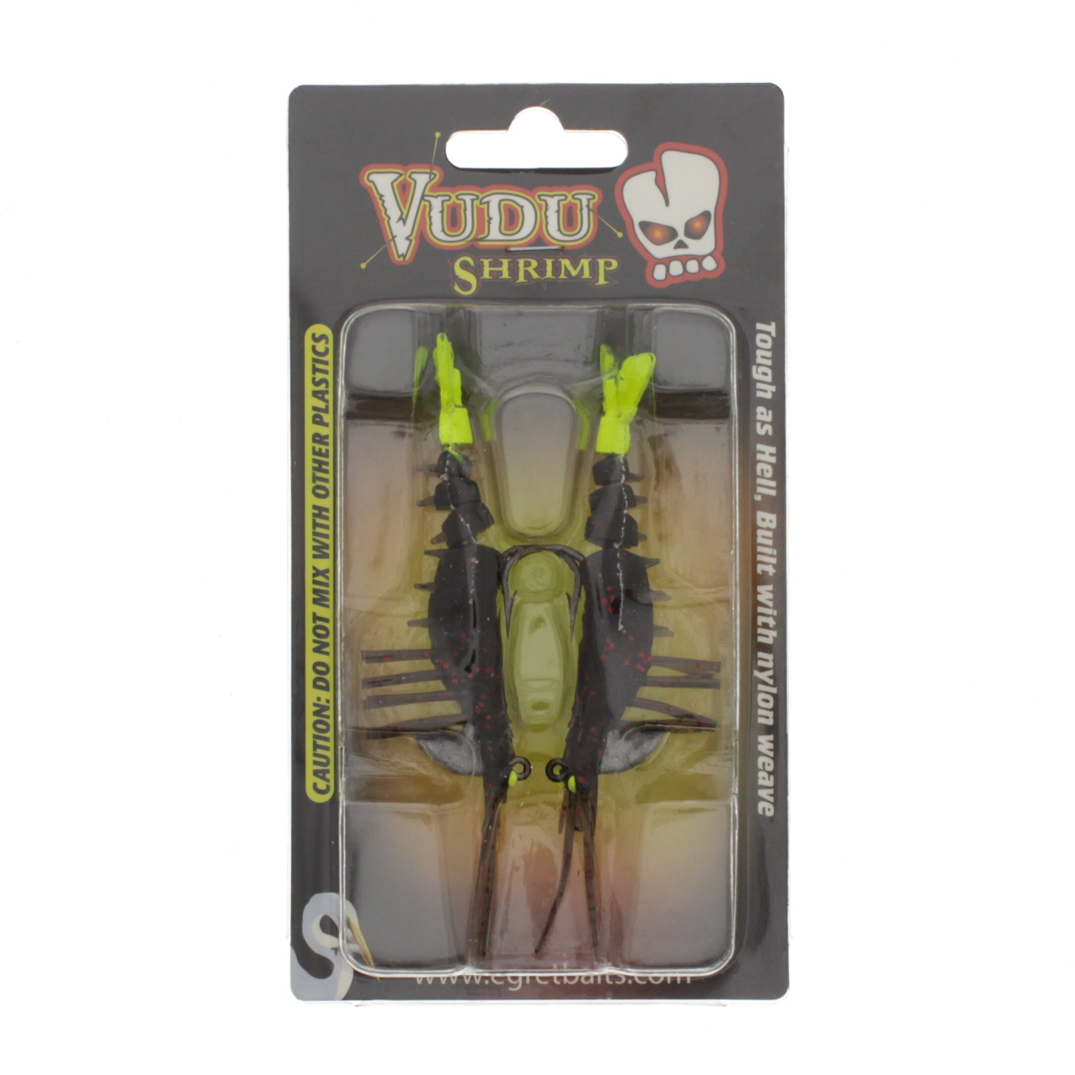 Egret Baits Vudu Black/ Chartuse Tail Shrimp Lure 3