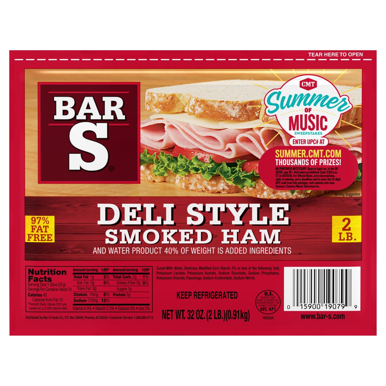 Bar S Deli Style Smoked Ham Lunch Meat Shop Meat at HEB