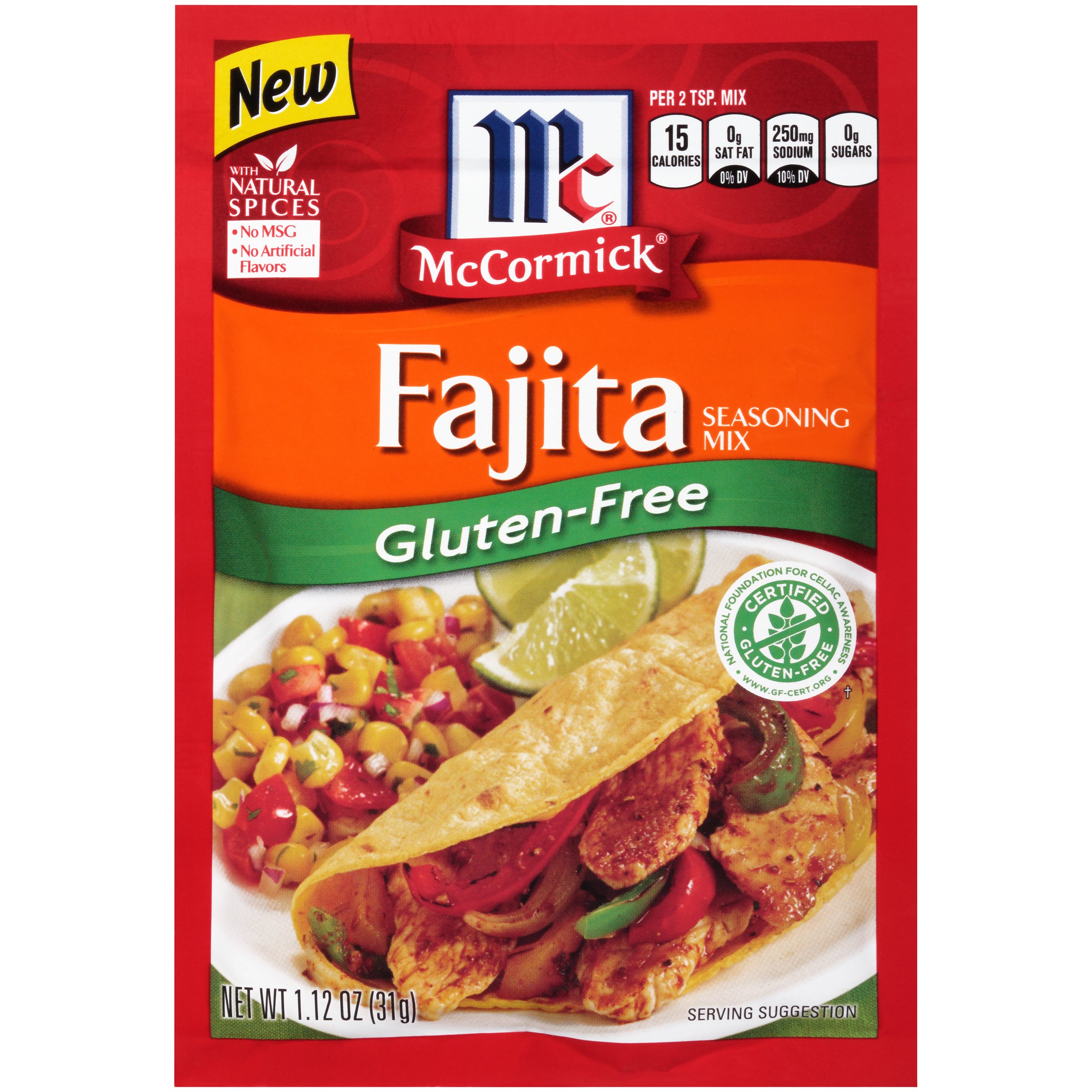 is mccormick fajita seasoning gluten free