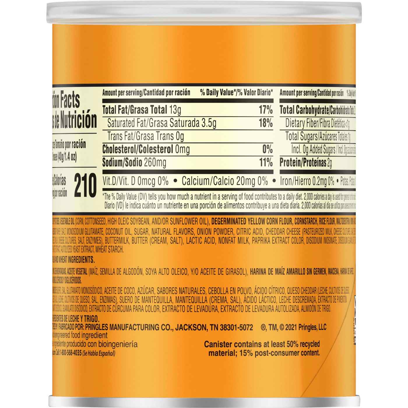 Pringles Cheddar Cheese Potato Crisps Chips; image 2 of 5