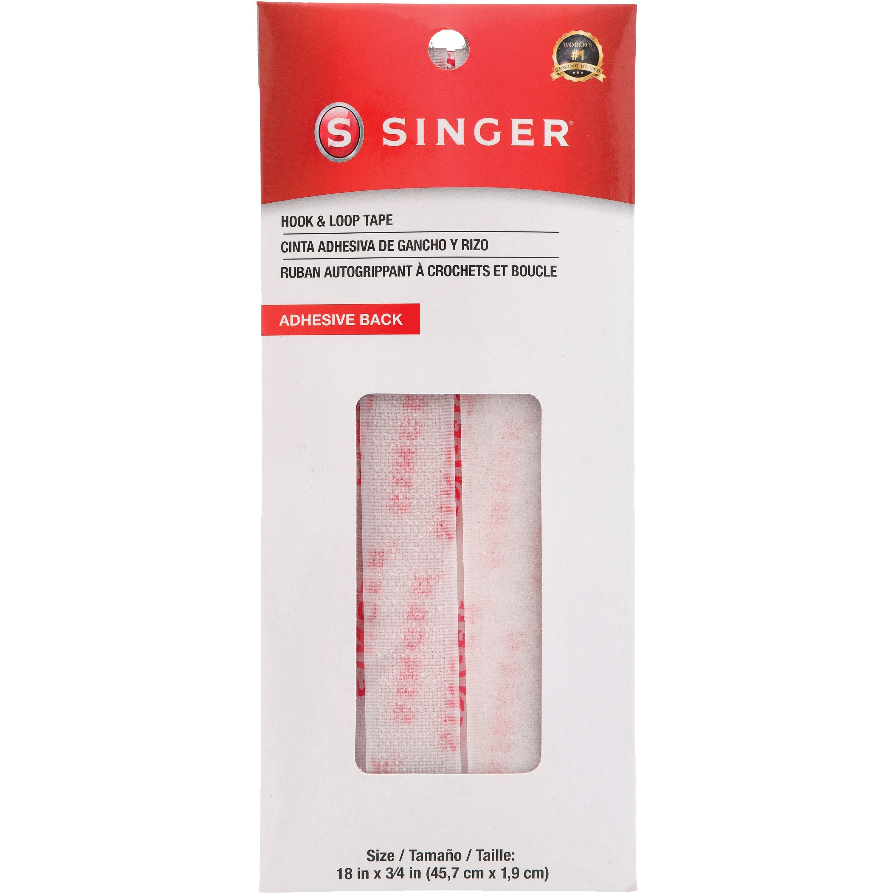 Singer 3 4 X 18 Adhesive Back Hook Loop Tape White Shop Sewing At H E B