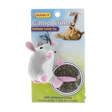 Ruffin' It Catnip Critters Refillable Catnip Toy, Assorted Characters