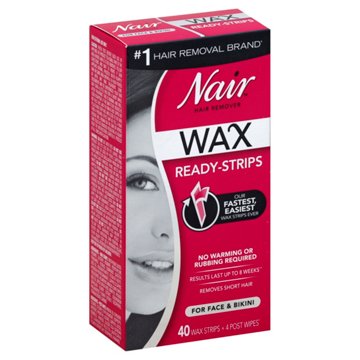 Nair Wax Ready Strips Face, 40 ct