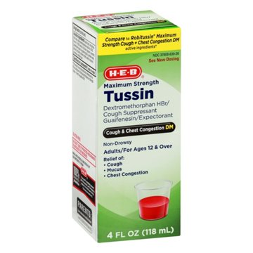 H-E-B Maximum Strength Tussin Cough & Chest Congestion Liquid, 4 oz