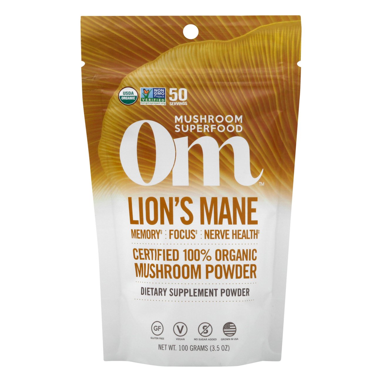 Om Lion's Mane Mushroom Superfood Powder, 3.5 oz