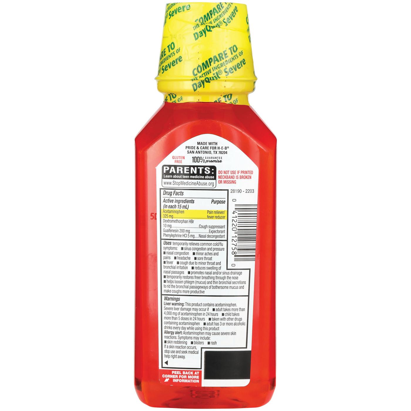 H-E-B Daytime Cold & Flu Severe; image 2 of 3