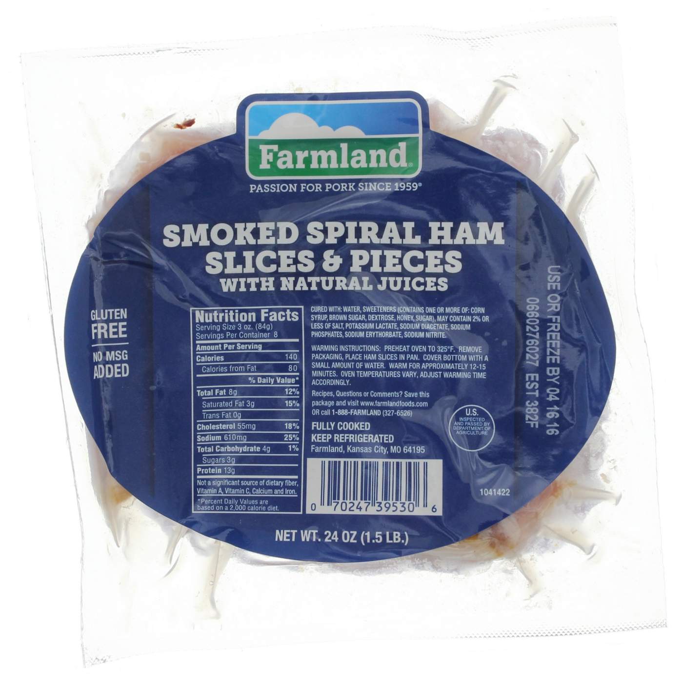 Farmland Smoked Spiral Ham Slices & Pieces; image 1 of 3