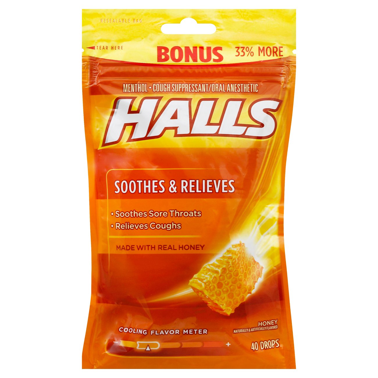 Halls Soothes & Relieves Honey Cough Drops Shop Cough, Cold & Flu at