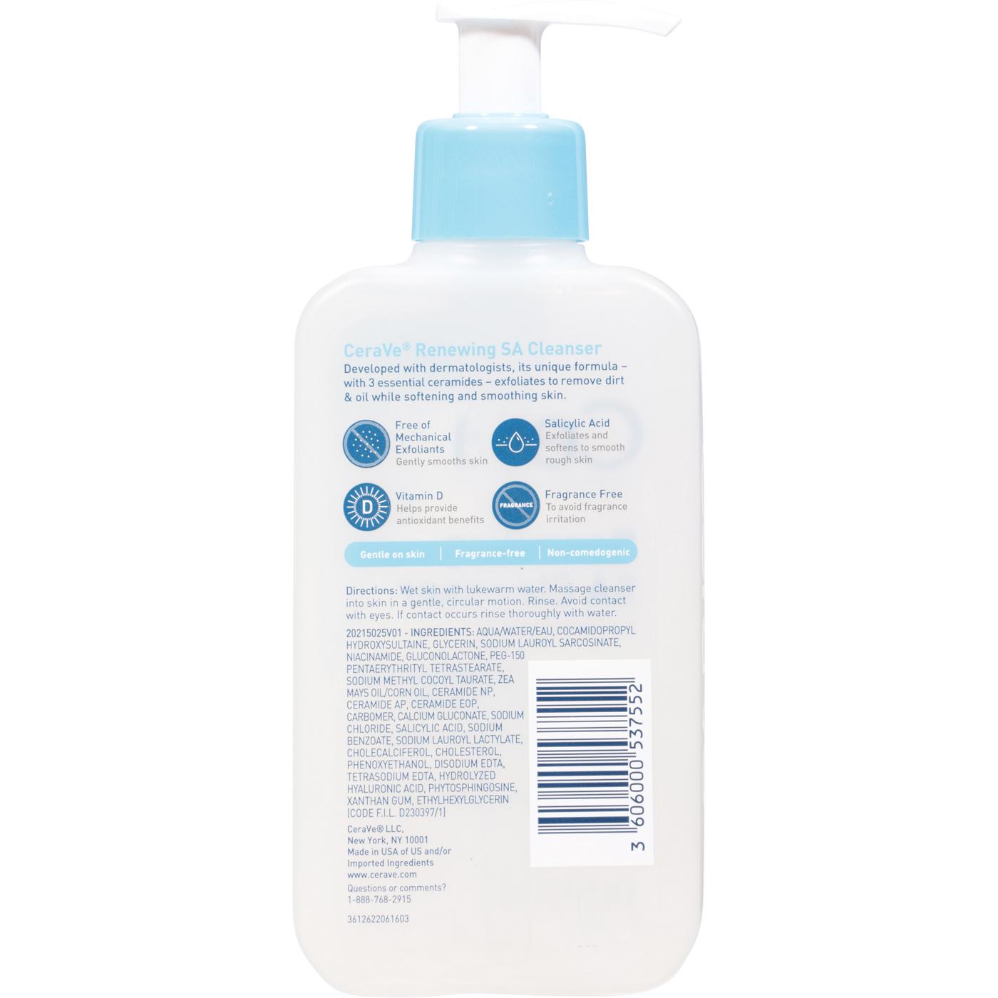 CeraVe Renewing SA Cleanser For Normal Skin; image 3 of 3