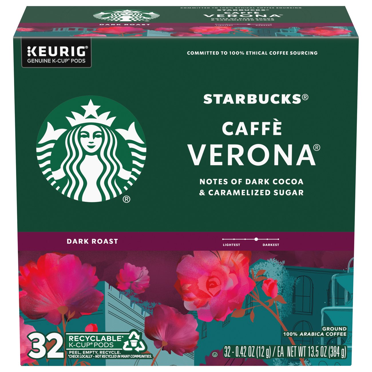 Starbucks Caffe Verona Dark Roast Single Serve Coffee K Cups
