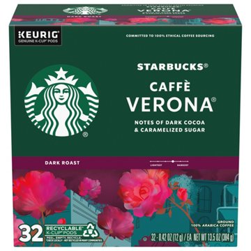 Starbucks Caffe Verona Dark Roast Single Serve Coffee K Cups