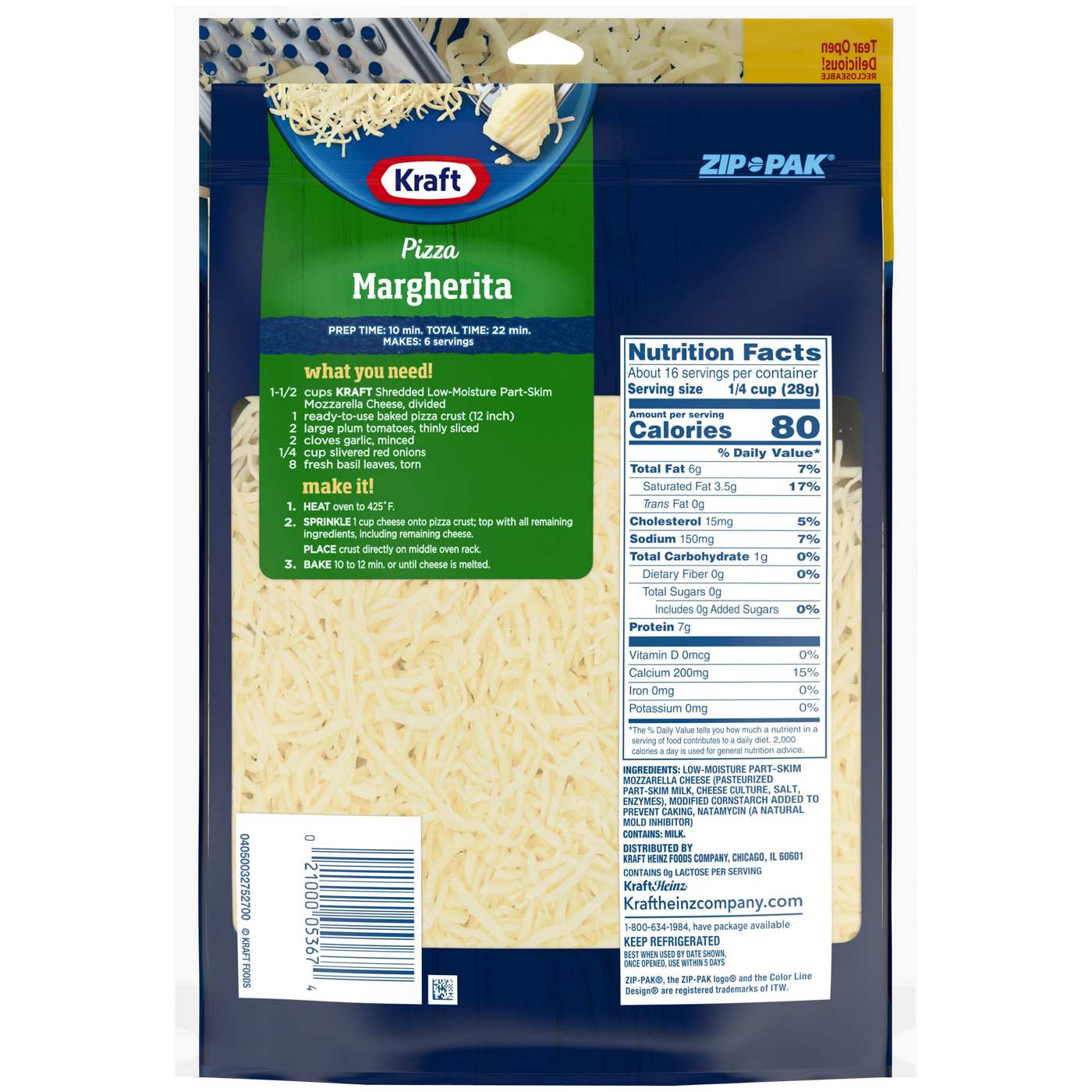 Kraft Low Moisture Part-Skim Mozzarella Shredded Cheese; image 2 of 4