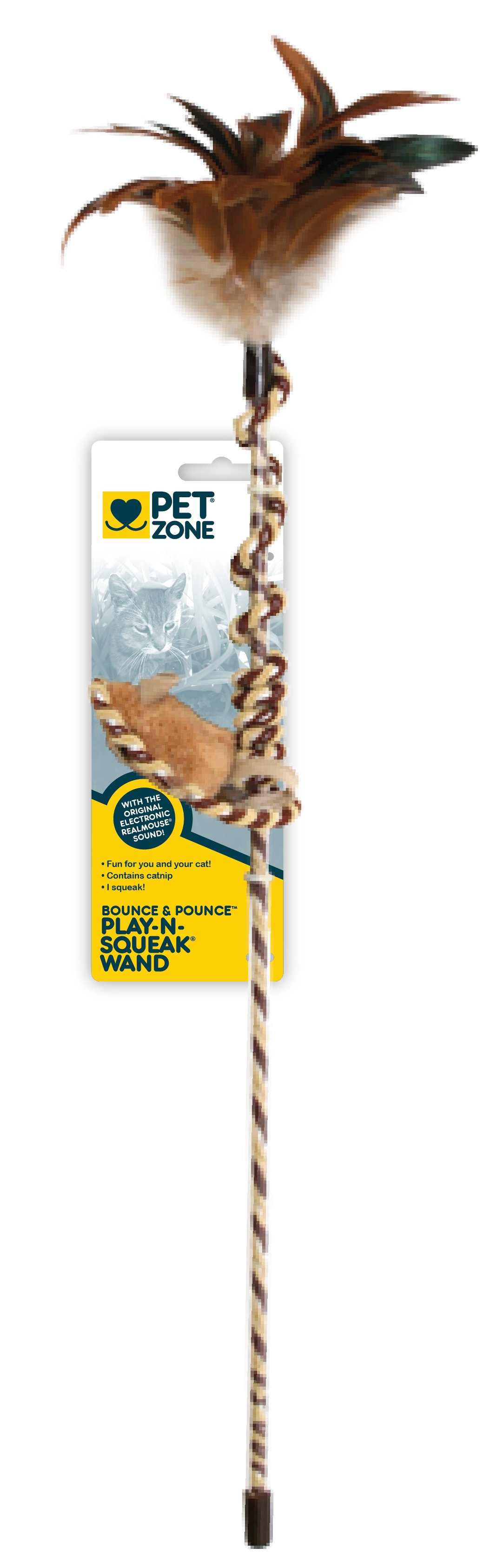 Pet Zone Bounce & Pounce Play N Squeak Wand - Shop Toys at H-E-B