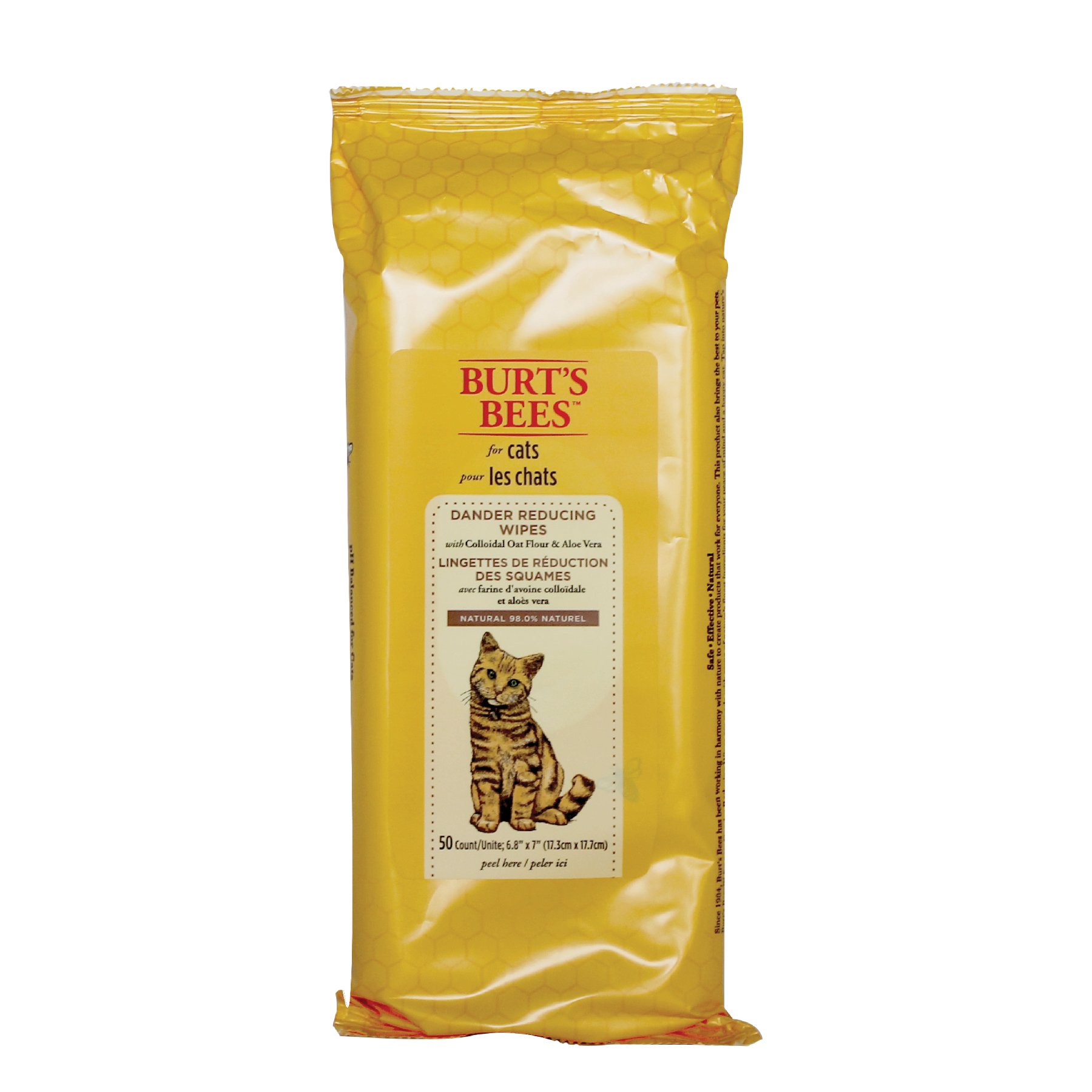 Burt's Bees For Cats Dander Reducing Wipes with Colloidal Oat Flour