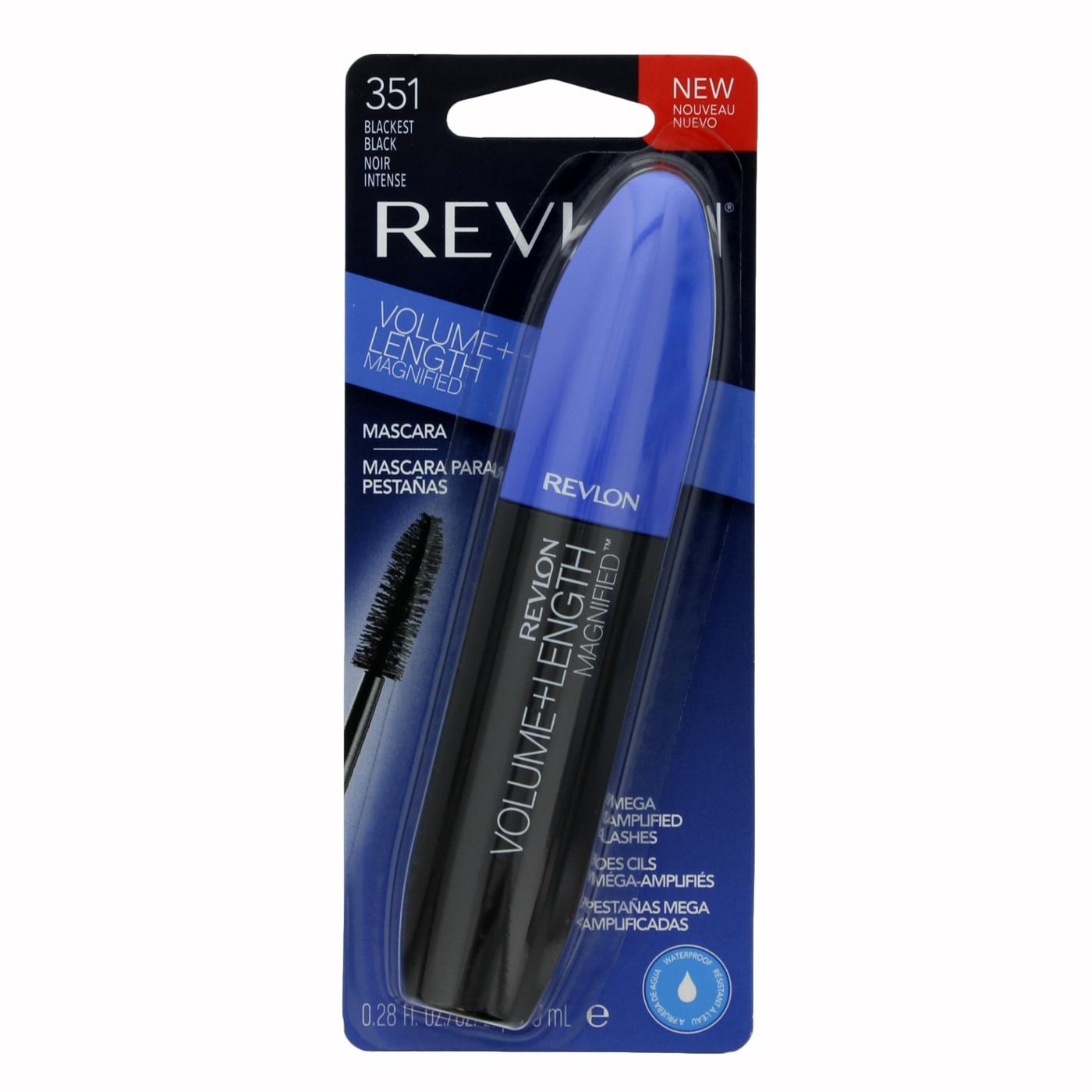 Revlon Volume + Length Magnified Mascara, Blackest Black Waterproof; image 1 of 2