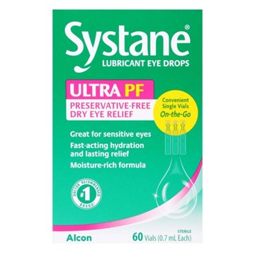 Systane Ultra PF Lubricant Eye Drop Vials, 60 ct