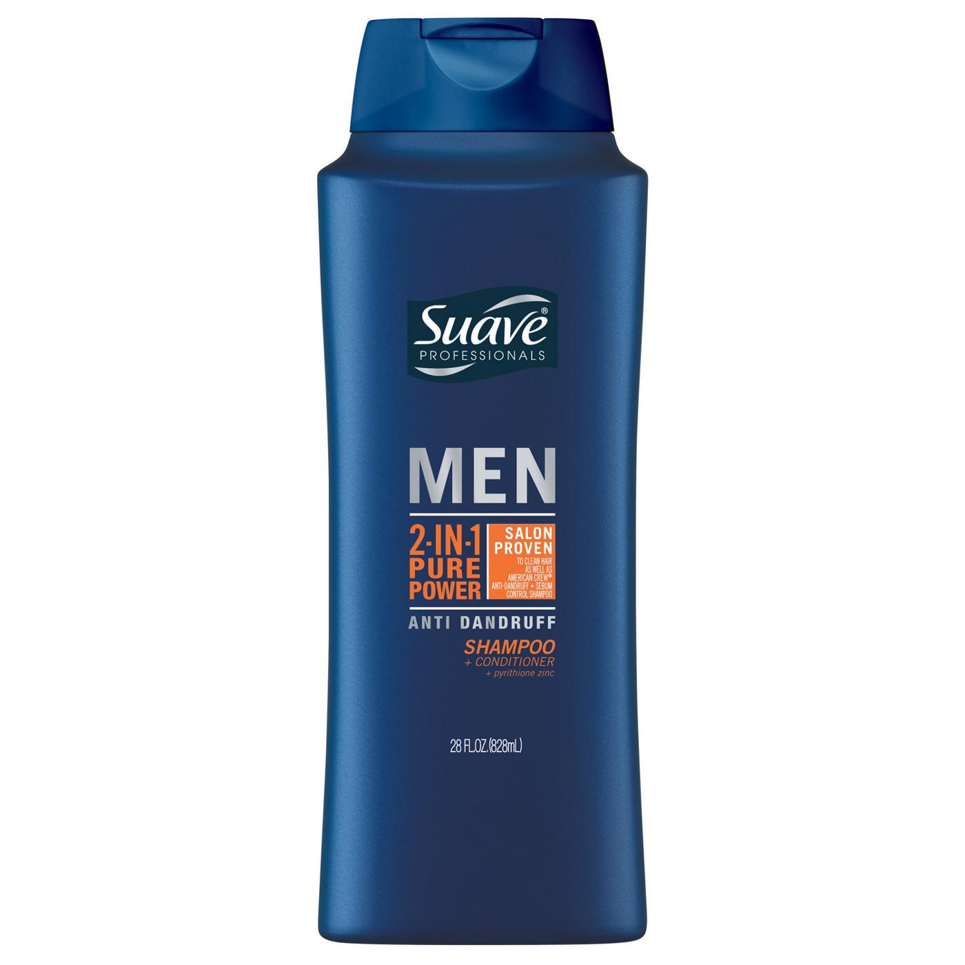 Suave Professionals Men Pure Power Anti Dandruff 2 in 1 Shampoo and Conditioner; image 1 of 3