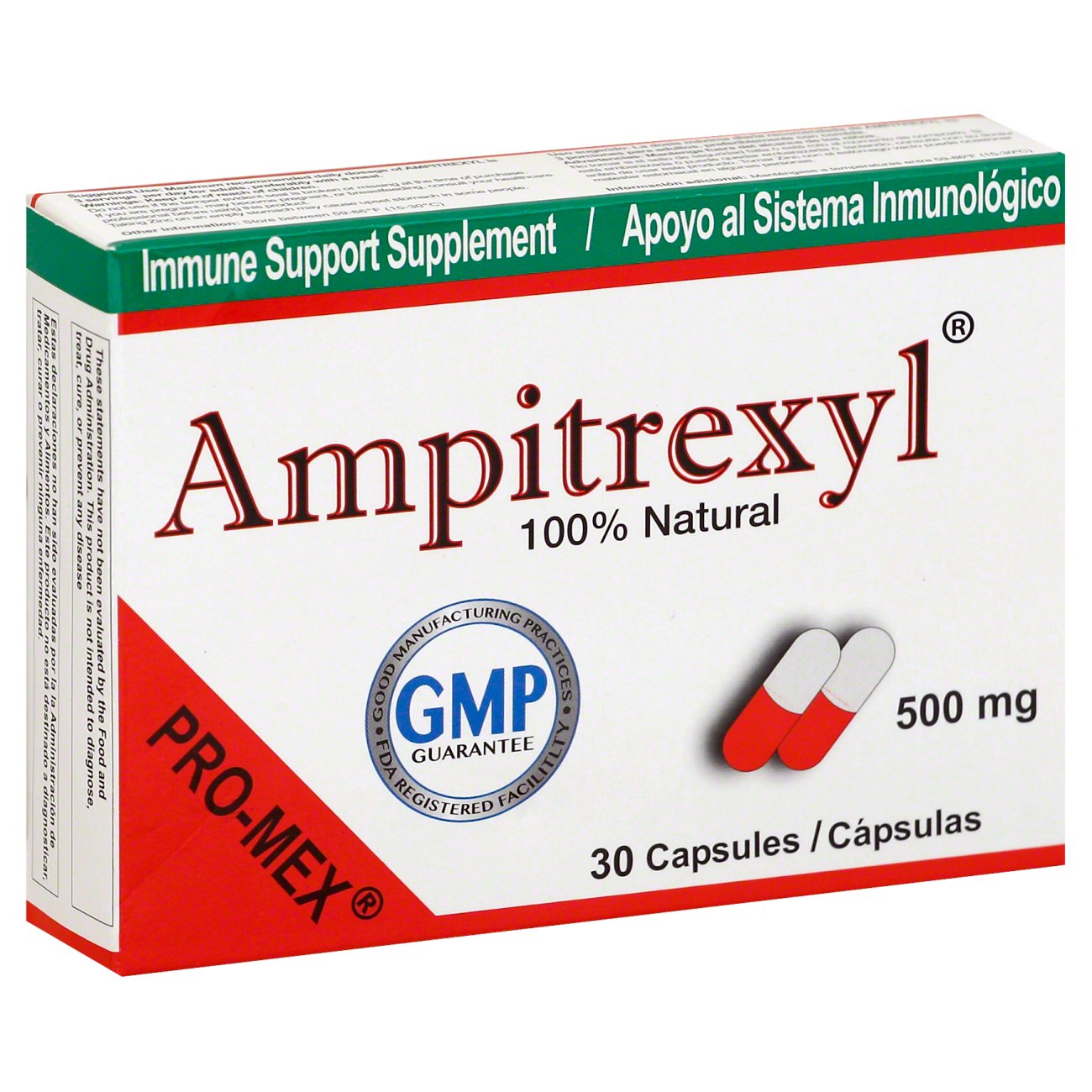 Ampitrexyl 100% Natural Immune Support 500mg, 30 ct