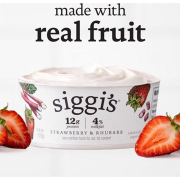 Siggi's 4% Strained Whole Milk Skyr Yogurt - Strawberry & Rhubarb