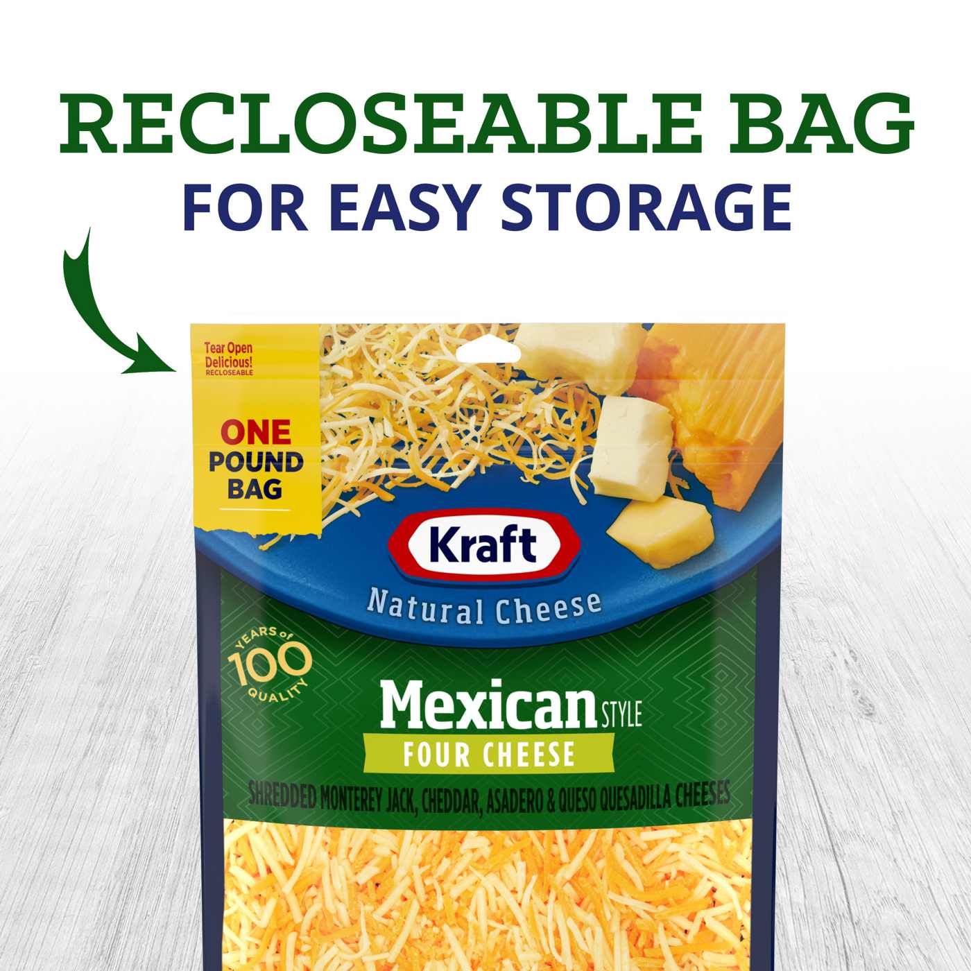 Kraft Four Cheese Mexican Style Shredded Cheese Blend Shop Cheese At H E B 1222