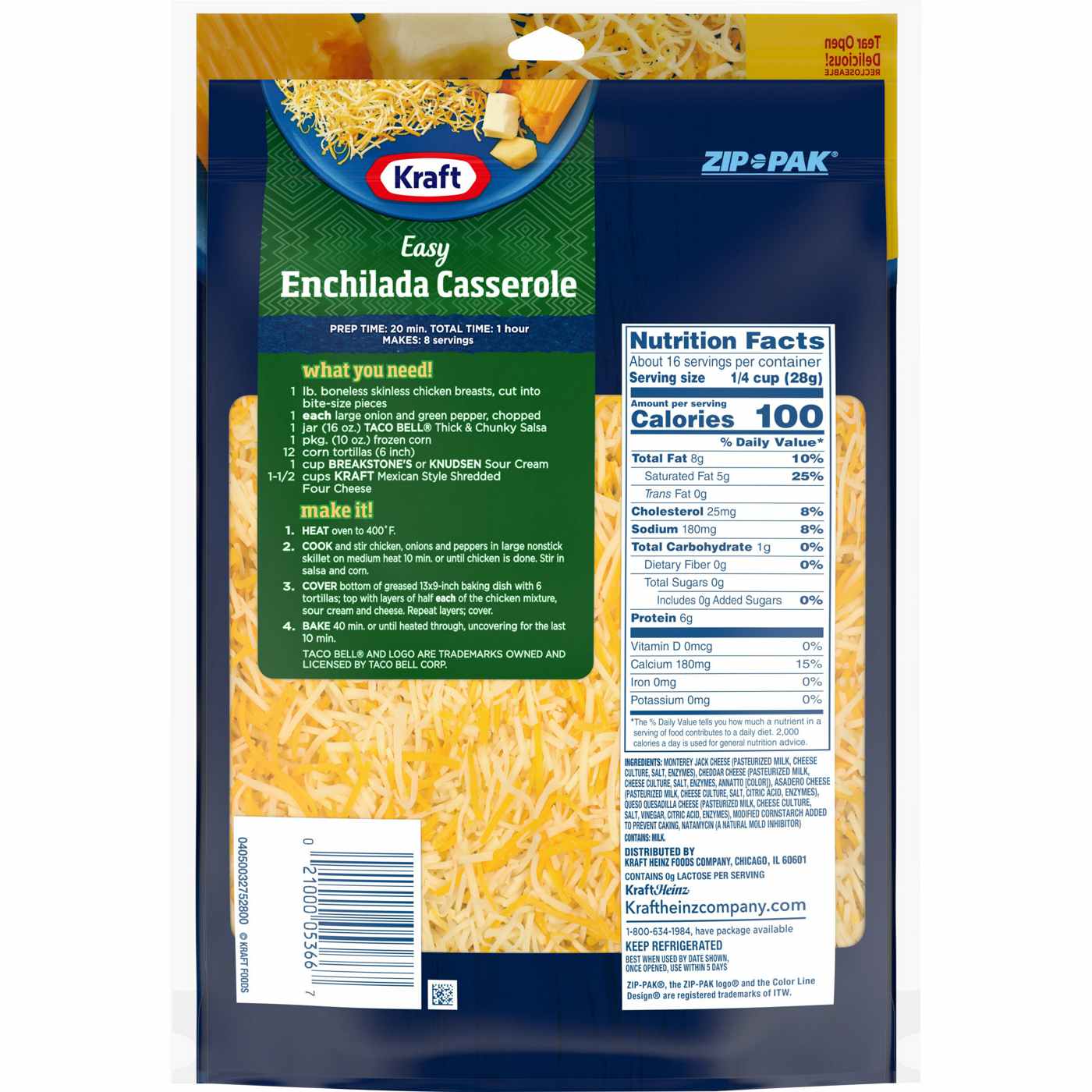 Kraft Four Cheese Mexican Style Shredded Cheese Blend; image 4 of 4