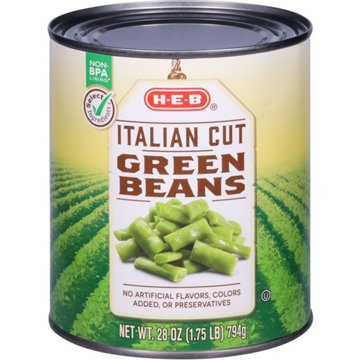 H-E-B Italian Cut Green Beans, 28 oz