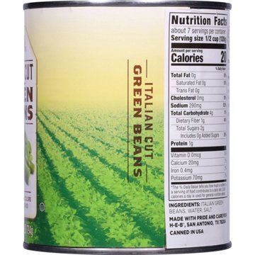 H-E-B Italian Cut Green Beans, 28 oz