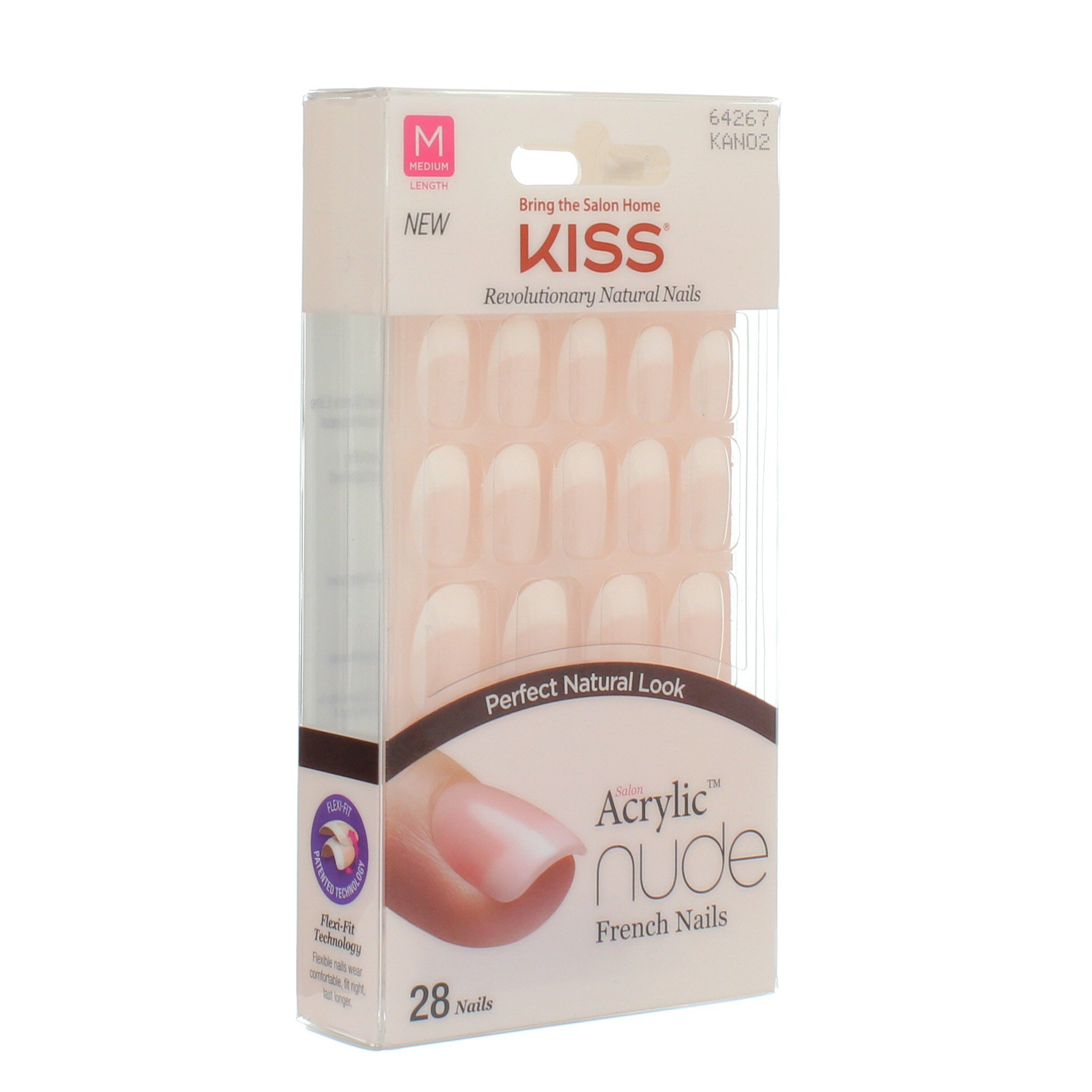 Kiss Salon Acrylic Nude French Nails 28 Count 