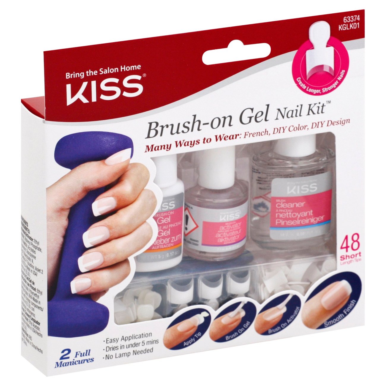Kiss Brushon Gel Nail Kit Shop Nail Sets at HEB