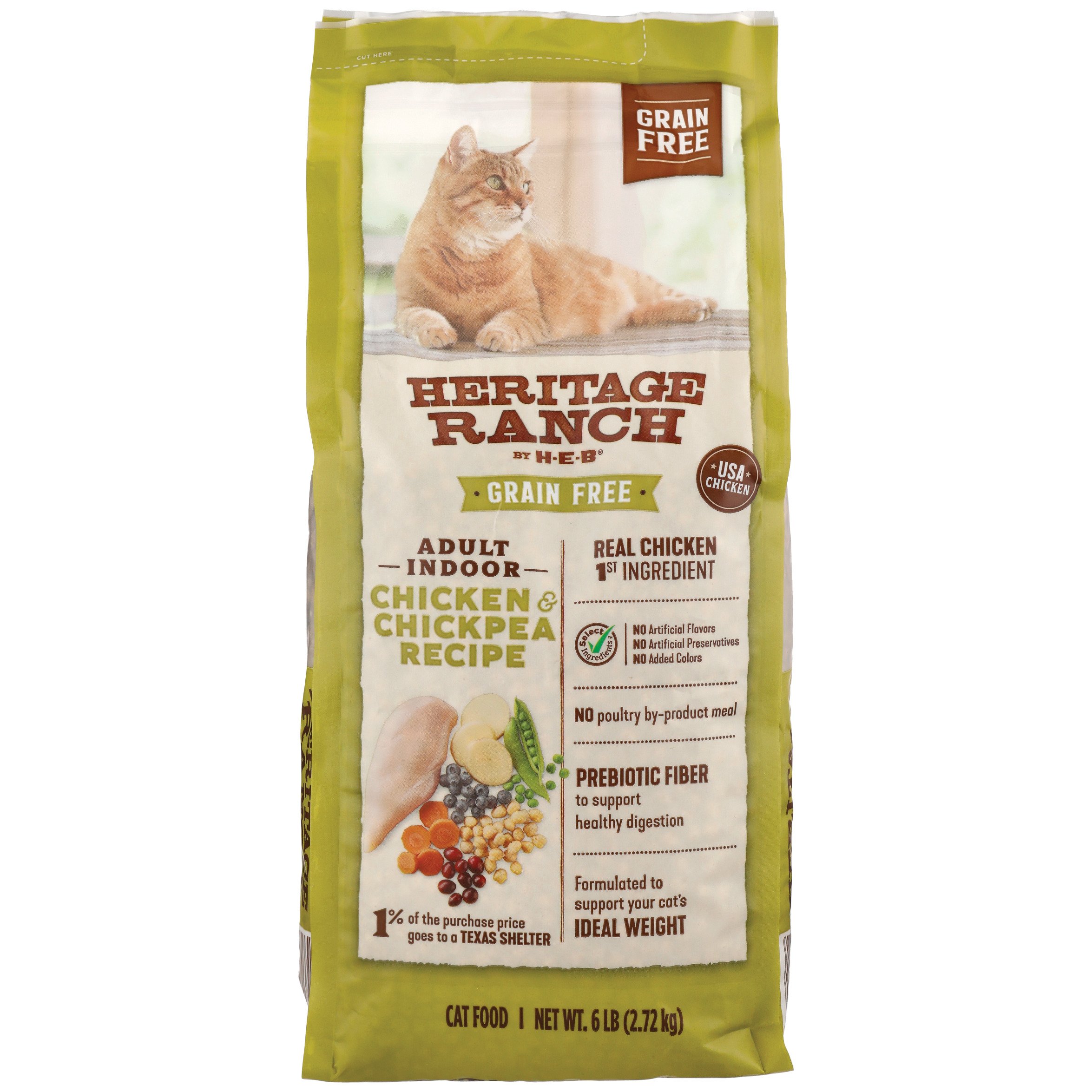 Heritage Ranch by H E B Grain Free Adult Indoor Dry Cat Food Chicken Chickpea