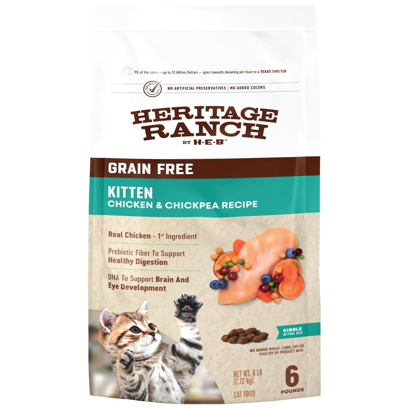 Heritage Ranch by H-E-B Kitten Grain-Free Dry Cat Food - Chicken & Chickpea; image 1 of 2
