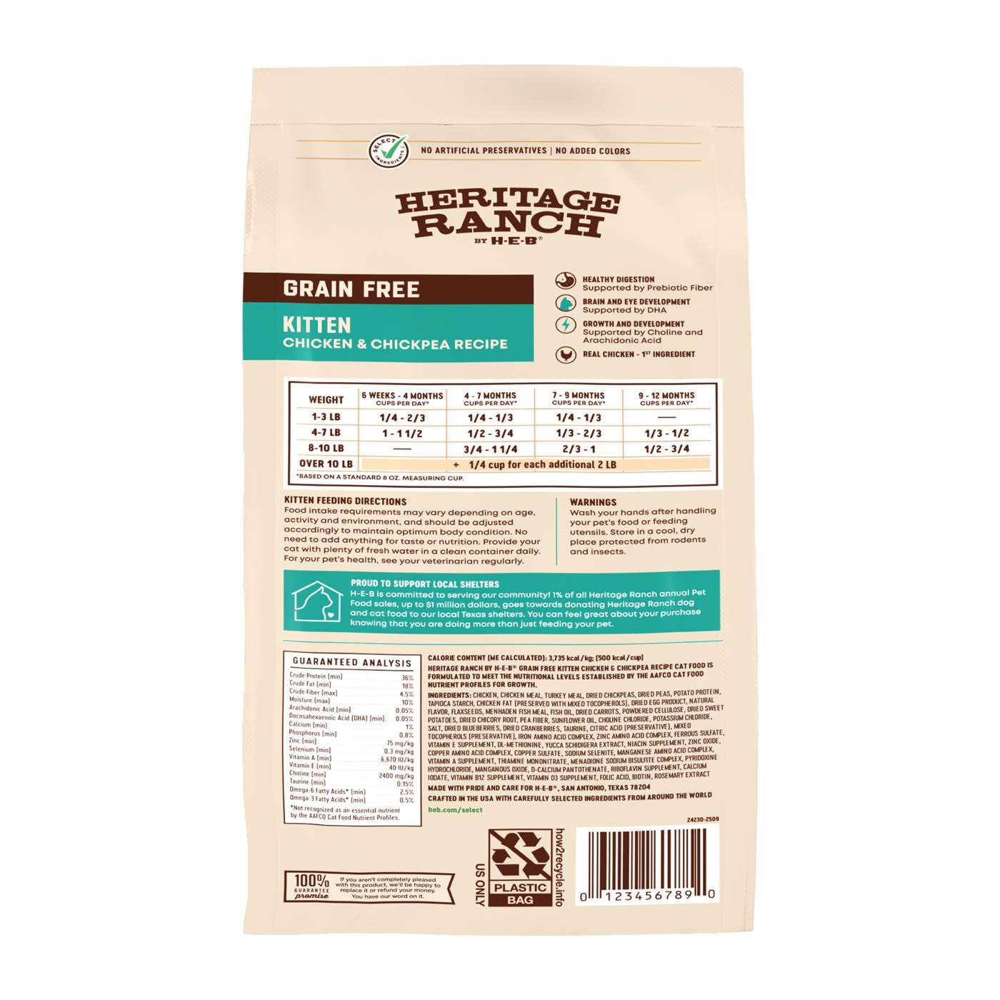 Heritage Ranch by H-E-B Kitten Grain-Free Dry Cat Food - Chicken & Chickpea; image 2 of 2