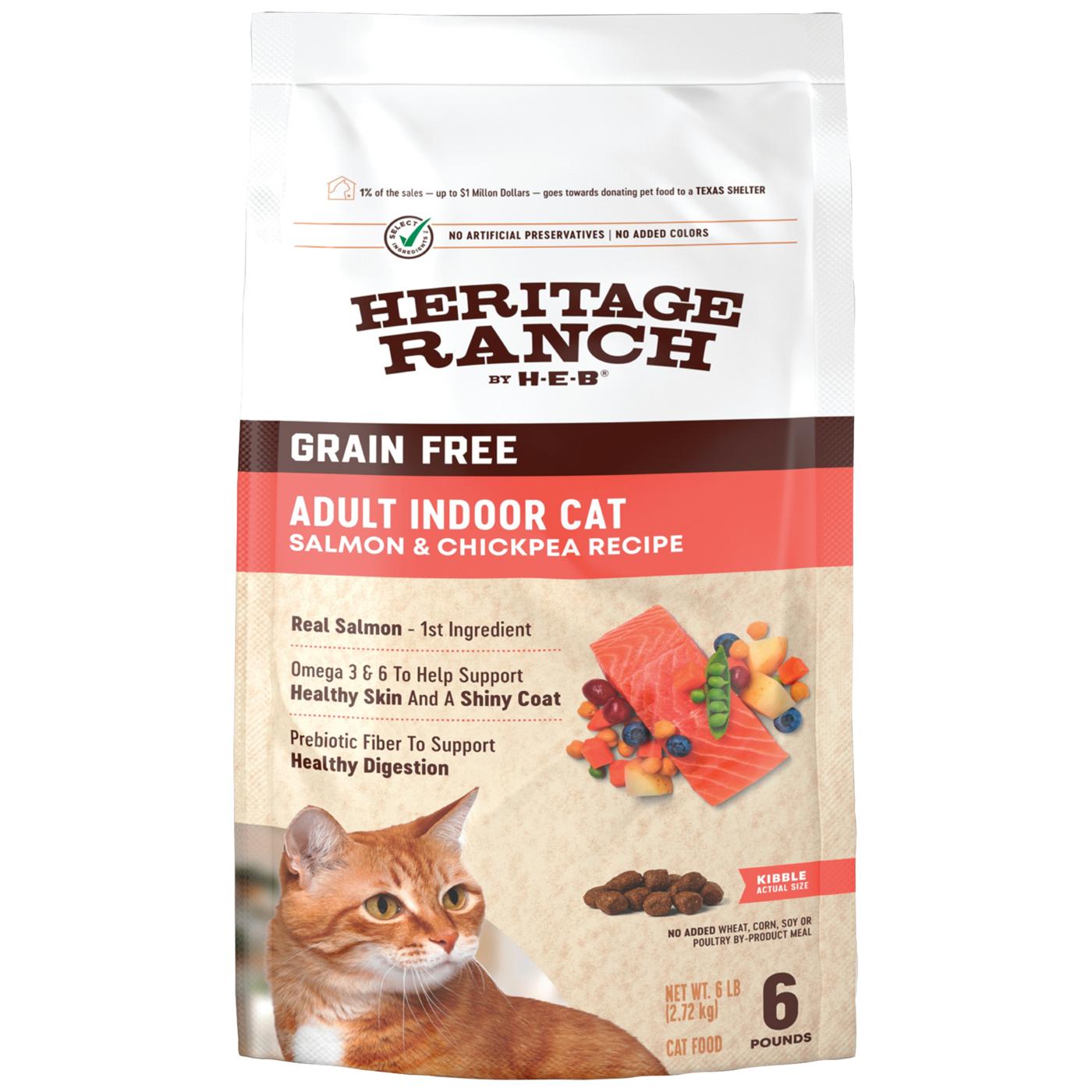 Heritage Ranch by H-E-B Adult Indoor Grain-Free Dry Cat Food - Salmon & Chickpea; image 1 of 2